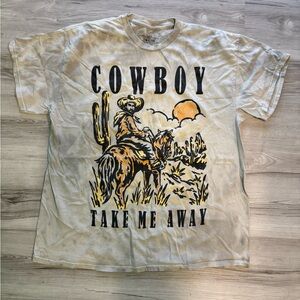 Source Unknown Cowboy Graphic Beige T-Shirt